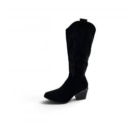 ŽENSKI COMER HBL-137 BLACK SUEDE